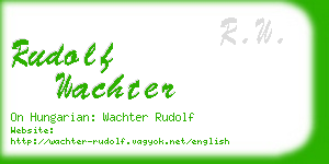 rudolf wachter business card